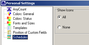 schedules settings